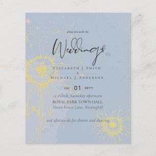 LOWEST PRICED Sunflower Dusty Blue Wedding Flyer