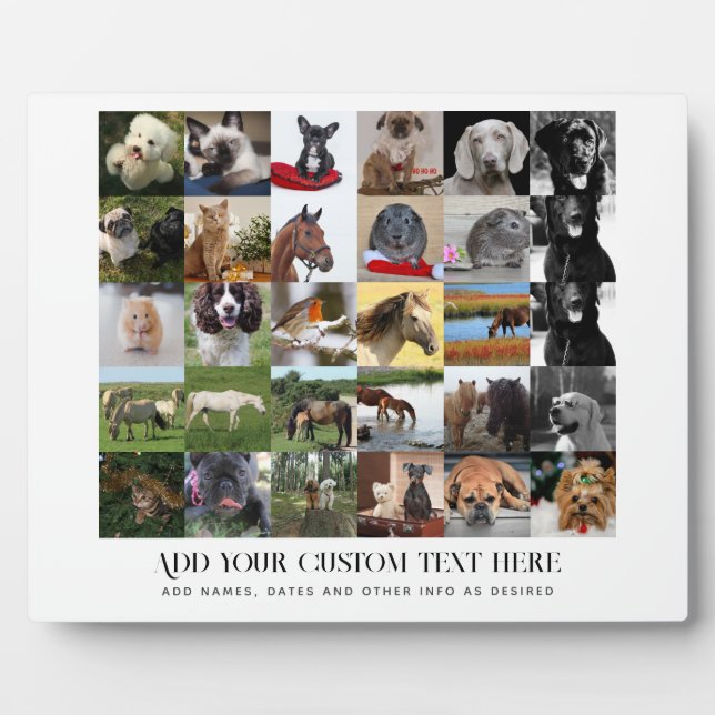 Lowest Prices! 35 x PHOTOS Collage and Custom Text Plaque (Front)
