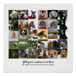 Lowest Prices! 35 x PHOTOS Collage and Custom Text Poster