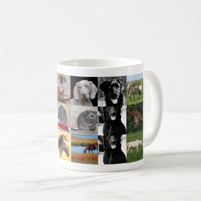 Lowest Prices! PHOTO Collage and Custom Text Coffee Mug (Front Right)