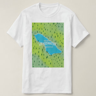 Loweswater Lake, lake district, travel map. T-Shirt