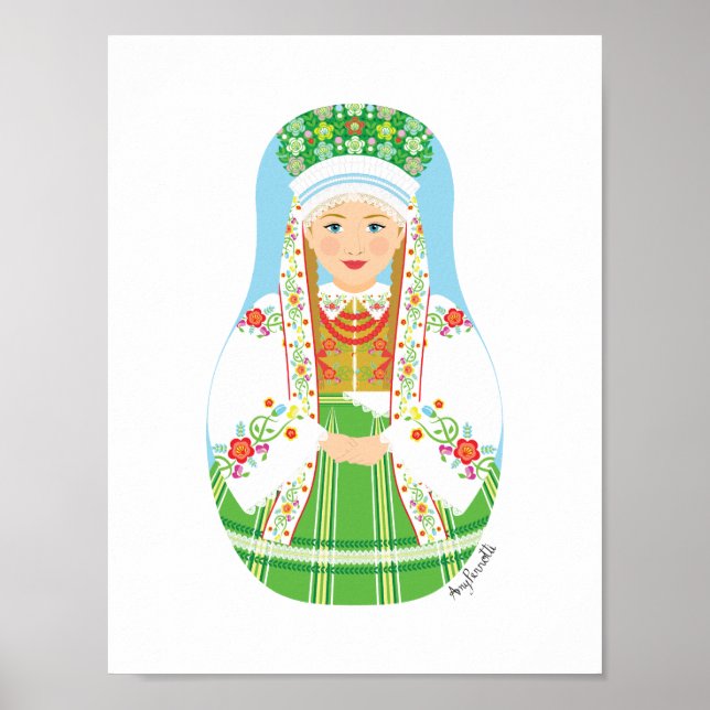 Łowicz Pole Bride Matryoshka Poster (Front)