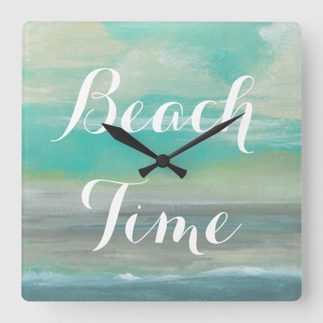 Lowland Beach I Square Wall Clock (Front)