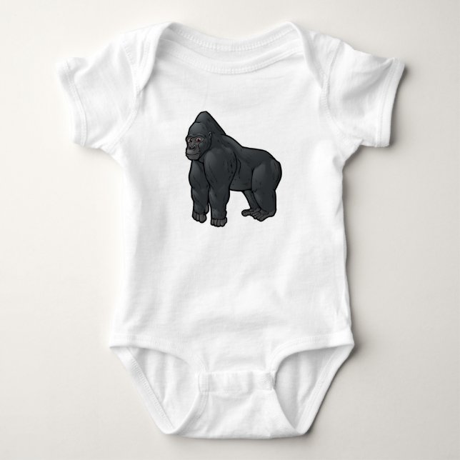 Lowland Gorilla Baby Bodysuit (Front)