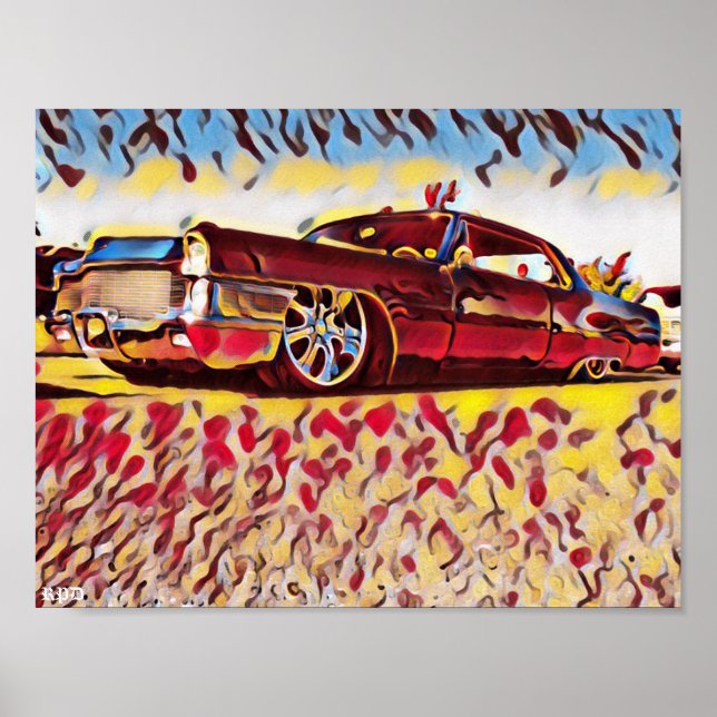 Lowrider Cadillac Low Rider Caddy Car Art Poster (Front)