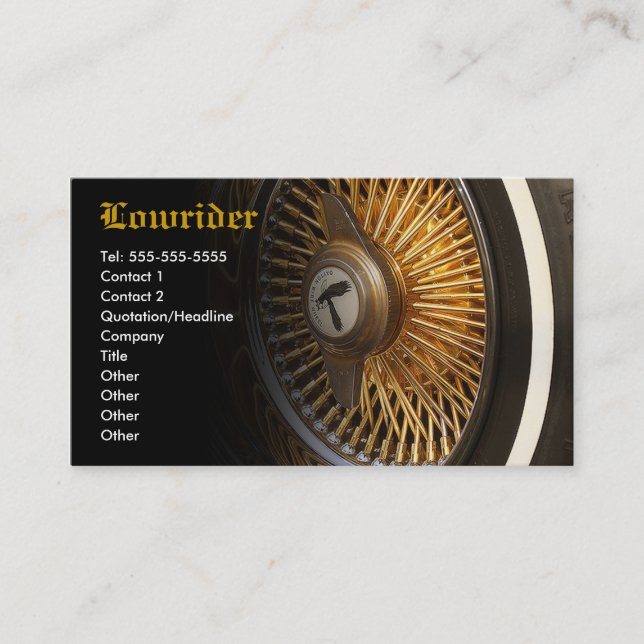 Lowrider Car Club Business Card (Front)