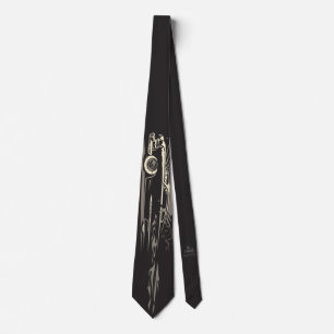 Lowrider Car Flow Fire Necktie (Midnight Grey)