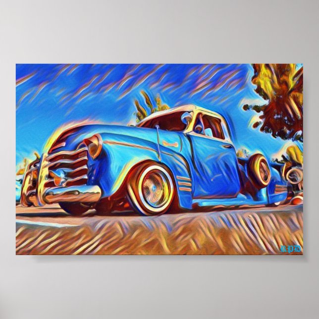 Lowrider Chevrolet 3100 Low Rider Chevy Truck Art Poster (Front)