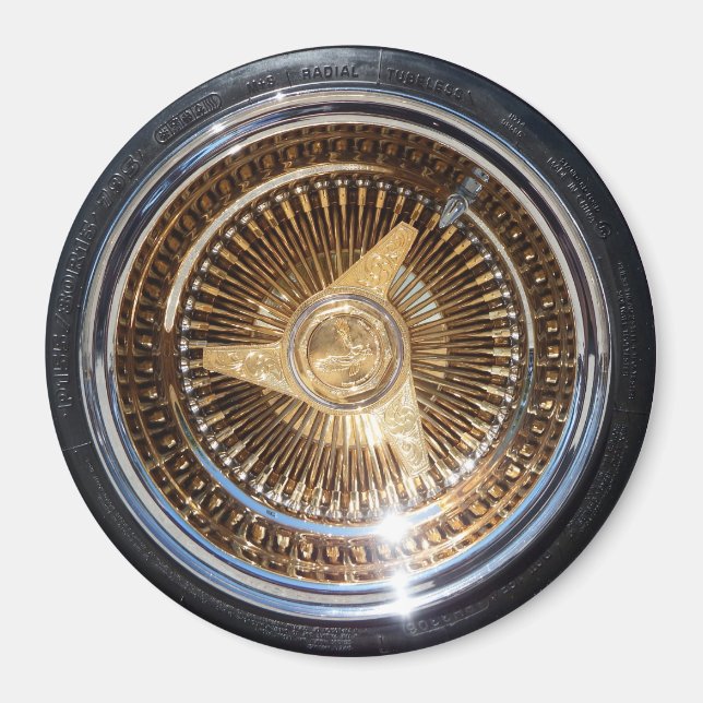 Lowrider Wire Wheels Rims Spokes Magnet (Front)