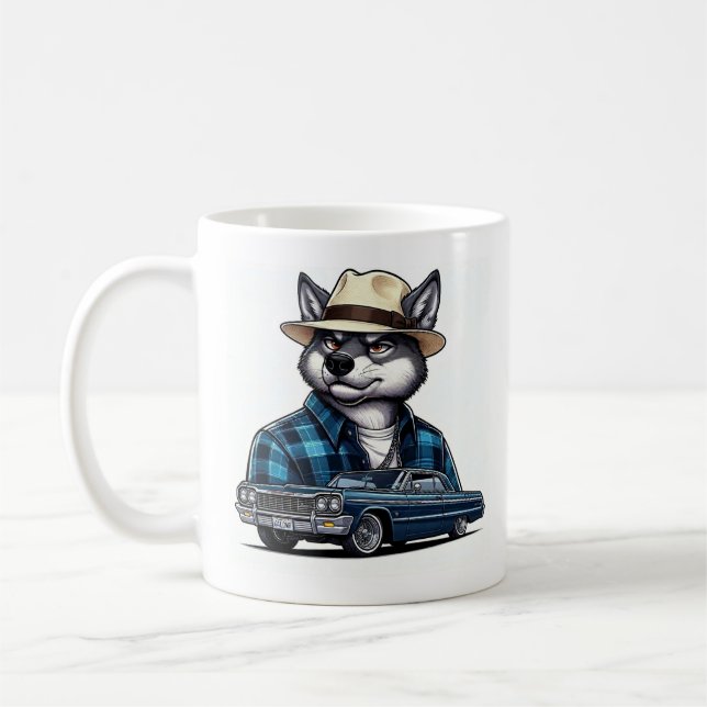 Lowrider Wolf Coffee Mug (Left)