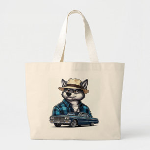 Lowrider Wolf Large Tote Bag
