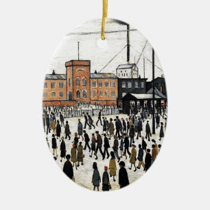 lowry going to work design ceramic tree decoration