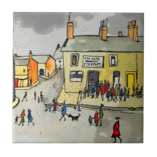 Lowry Style Chippy Chip Shop Tile