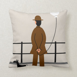Lowry-style figures cushion
