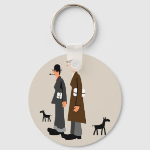 Lowry-style figures key ring
