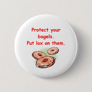 lox and bagels 6 cm round badge