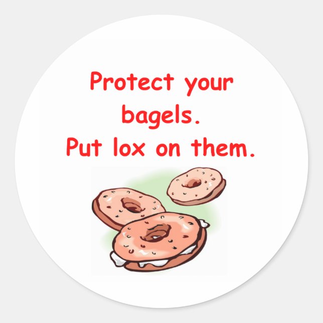 lox and bagels classic round sticker (Front)