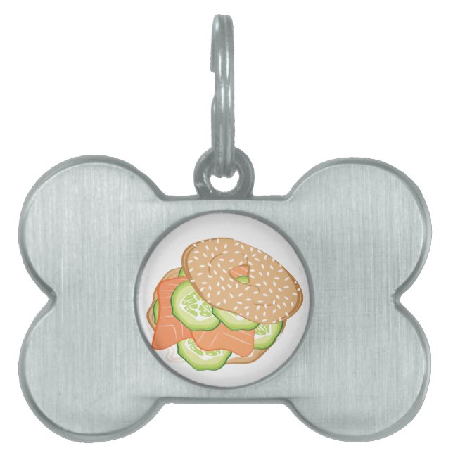 Lox & Bagel Pet Name Tag (Front)