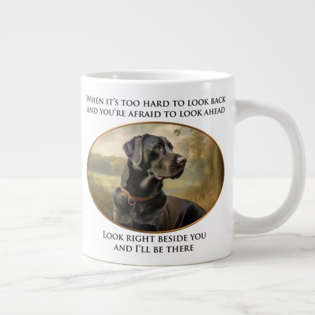Loyal Black Lab Large Coffee Mug (Right)