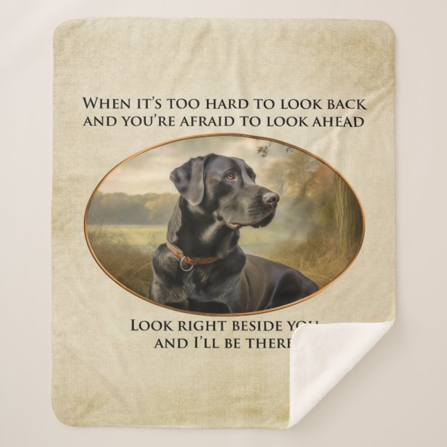 Loyal Black Lab Sherpa Blanket (Front)