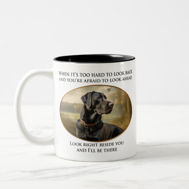 Loyal Black Lab Two-Tone Coffee Mug (Left)