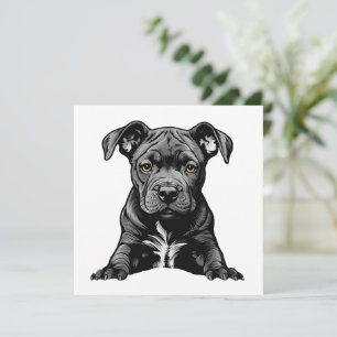Loyal Black Pitbull Puppy Proud Dog Mom Dad Card