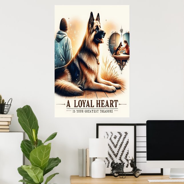 Loyal Companion At Sunset Poster (Home Office)