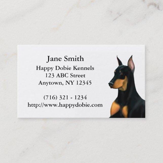 Loyal Doberman Pinscher Dog Business Card (Front)