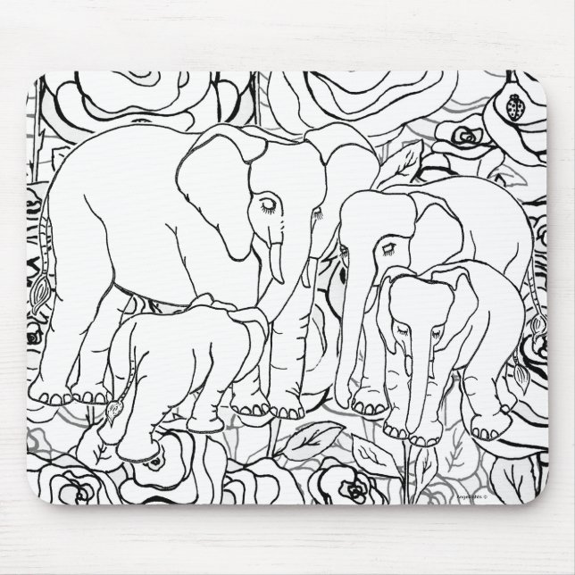 Loyal Elephants Mouse Mat (Front)