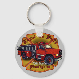 Loyal Firefighter Firetruck keychain