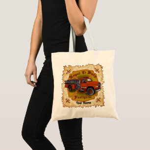 Loyal Firefighter Firetruck tote bag