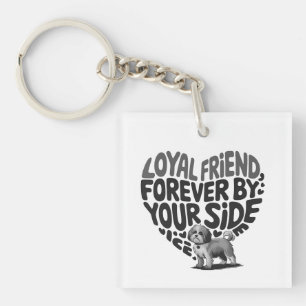 Loyal Friend Dog Companion Heart Design Key Ring