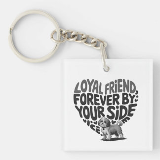 Loyal Friend Dog Companion Heart Design Key Ring