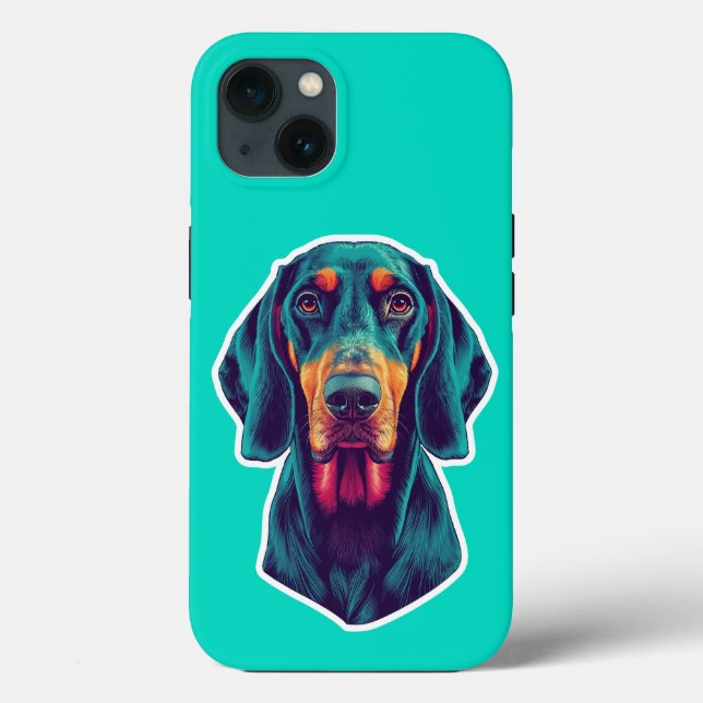 Loyal Glow – Vibrant Bluetick Coonhound Pop Art Case-Mate iPhone Case (Back)