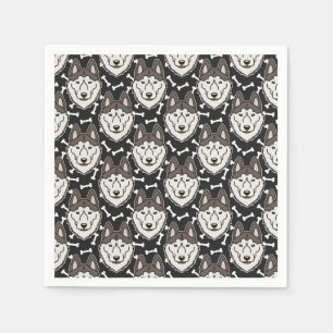 Loyal Siberian Husky Arctic Sled Dog Pet Puppy Napkin