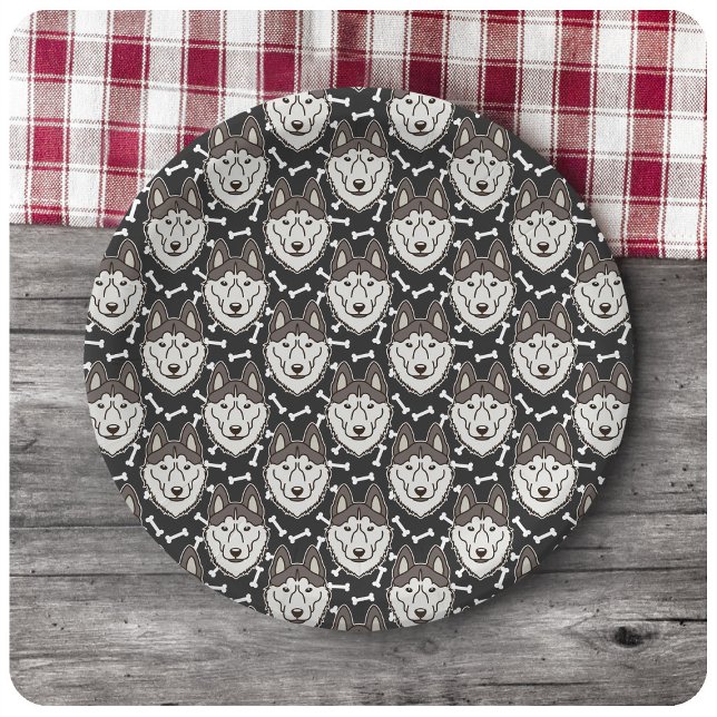 Loyal Siberian Husky Arctic Sled Dog Pet Puppy Paper Plate (Creator Uploaded)