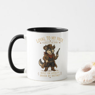 Loyal To My Pack Cowboy Wolf Mug   Western Spirit 