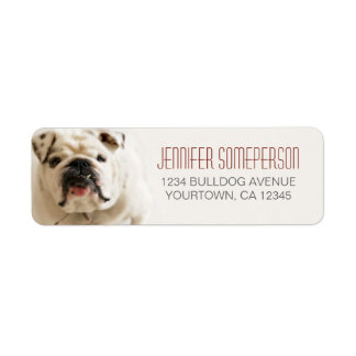 Loyal White Bulldog Return Address Labels