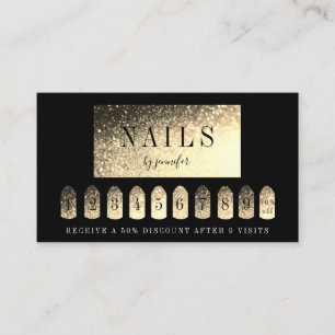 Loyalität 9 Nails Artist Elegant Gold Business Card