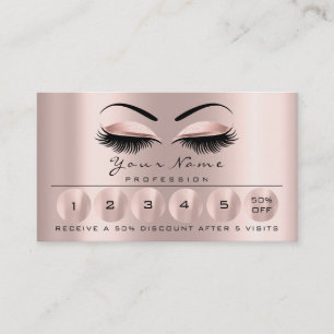 Loyality Card 6 Makeup Eyebrow Eyes Lashes Rose
