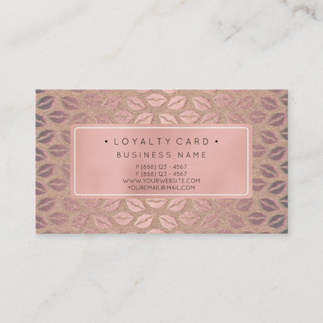 Loyality Card 6 Punch Customer Beauty Salon Lips (Front)