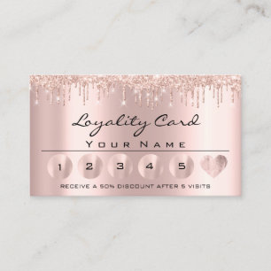 Loyaliy 6 Aesthetician MAKEUP Rose Pink Heart Lash Business Card