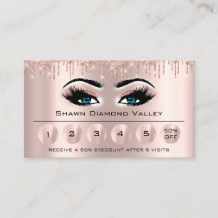 Loyaliy 6 Makeup Aesthetician Eyelash Rose Blue Business Card