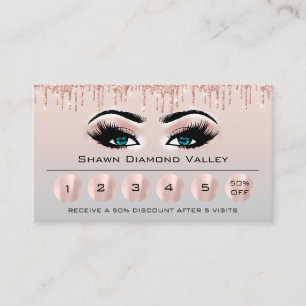 Loyaliy 6 Makeup Esthetician Eyelash Gray Blue Business Card