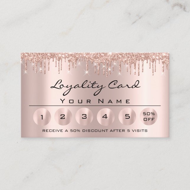 Loyaliy 6 Professional  Aesthetician Rose Drips Business Card (Front)