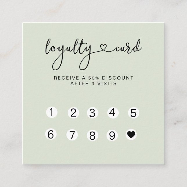 Loyalty 10 Nails Lashes Business Card Quadratische (Back)