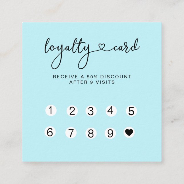 Loyalty 10 Nails Lashes Business Card Quadratische (Back)
