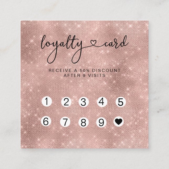 Loyalty 10 Nails Lashes Business Card Quadratische (Back)