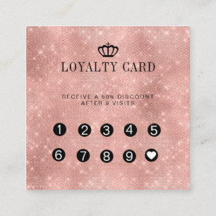 Loyalty 10 Nails Lashes Glitter  Square Business Card