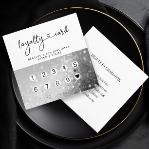 Loyalty 10 Nails Lashes Glitter Square Business Card